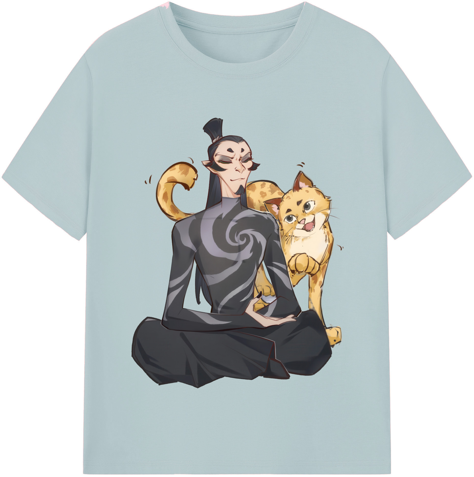 （画像用） Ne Zha 2 ナタ 魔童の大暴れ 綿100％半袖Tシャツ（フロントプリント）